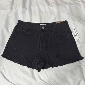 PacSun Charcoal Frayed Hem Jean Shorts
